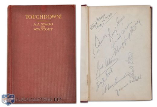 1930s Toronto Maple Leafs & Detroit Red Wings Signed Book by 9, Including HOFers Adams, Day, Irvin, Conacher & Clancy