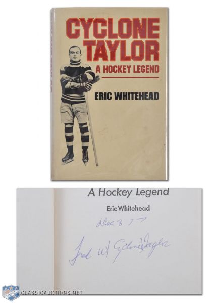 "Cyclone Taylor; A Hockey Legend" 1977 Book Signed By Cyclone Taylor