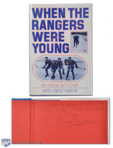 "When The Rangers Were Young" 1973 Book Signed by Frank Boucher