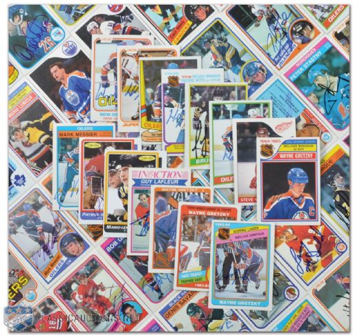 Massive 1980s Autographed Hockey Card Collection of 1250+ Including RCs & HOFers
