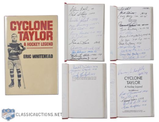"Cyclone Taylor; A Hockey Legend" 1977 Book Signed by 32 HOFers, Including Jacques Plante, Toe Blake, Syl Apps, Foster Hewitt & Clarence Campbell
