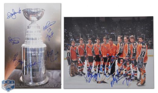 Edmonton Oilers 1980s Greats Multi-Signed Photo Collection of 2 Featuring HOFers Messier, Kurri & Anderson