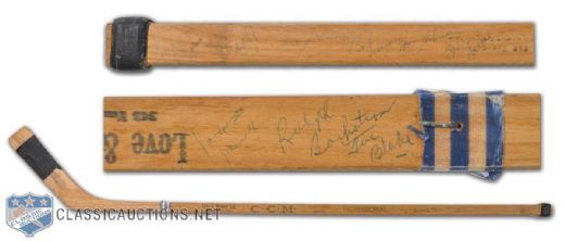 Johnny Wilson Game-Used Stick - Team-Signed by the 1959-60 Montreal Canadiens