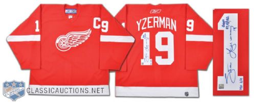 Steve Yzerman Detroit Red Wings Signed Limited Edition (#3/19) Pro Jersey