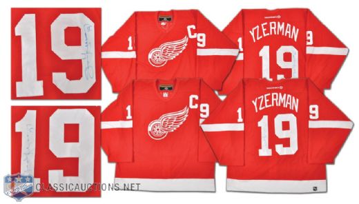 Steve Yzerman Autographed Detroit Red Wings Jersey Collection of 2