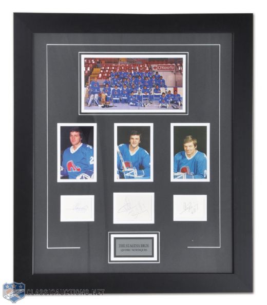 The Stastny Brothers, Quebec Nordiques Autographed Framed Montage (24" x 28")