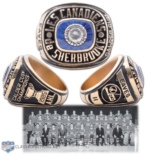 Murray Eaves 1984-85 Sherbrooke Canadiens Calder Cup Championship Gold Ring