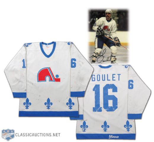 Circa 1983 Michel Goulet Game-Worn Quebec Nordiques Jersey