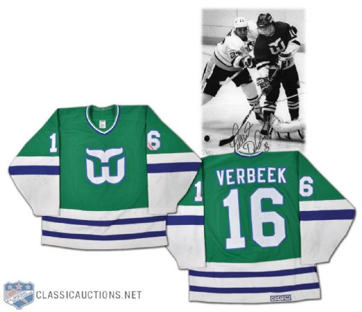 1989-90 Pat Verbeek Game-Worn Hartford Whalers Jersey