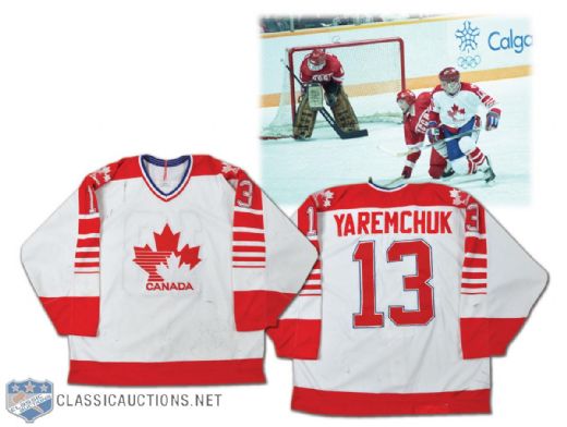 Ken Yaremchuks 1988 Calgary Olympics Game-Worn Team Canada Jersey