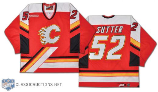 1999-2000 Shaun Sutter Game-Worn Calgary Flames Pre-Season Jersey