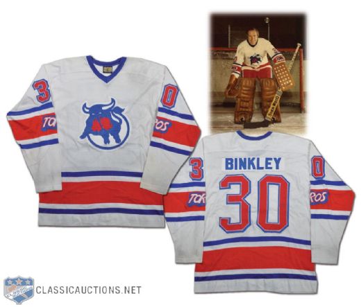 Les Binkley 1975-76 Toronto Toros White Game-Worn Jersey