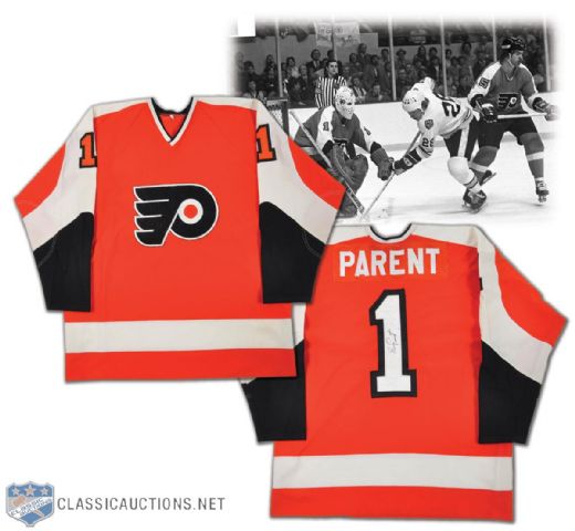 Bernie Parent 1975-77 Philadelphia Flyers Game-Worn Jersey