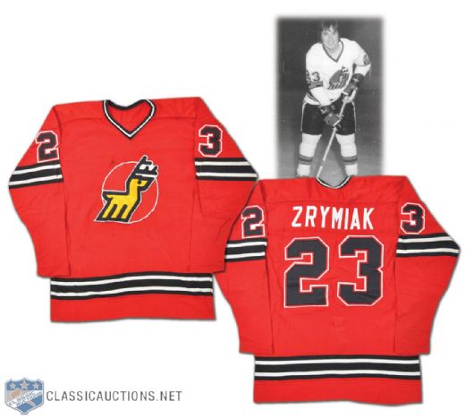Jerry Zrymiak 1974-75 WHA Michigan Stags Game-Worn Jersey