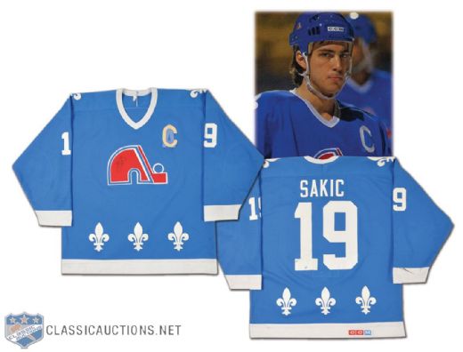 Joe Sakic 1989-90 Quebec Nordiques Signed Game-Worn Jersey -Photo-Matched!