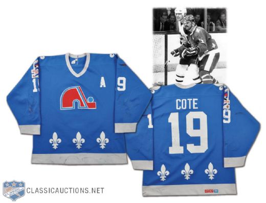 Alain Cote 1986-87 Quebec Nordiques Game-Worn Jersey
