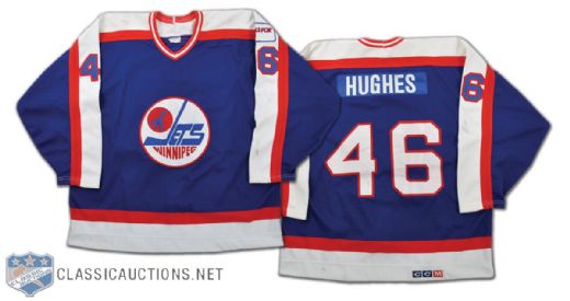 Brent Hughes 1988-89 Winnipeg Jets Rookie Season Game-Worn Jersey
