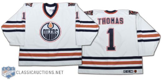 Tim Thomas 1998-99 Edmonton Oilers Pre-Season Game-Worn Jersey
