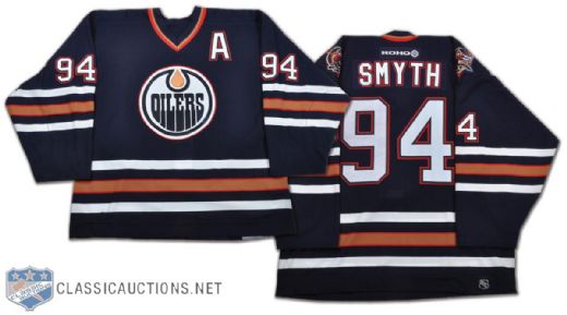 Ryan Smyth 2002-03 Edmonton Oilers Game-Worn Alternate Captains Jersey