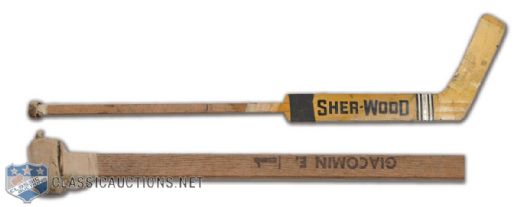 Ed Giacomin Mid-1970s New York Rangers Sher-Wood Game-Used Stick