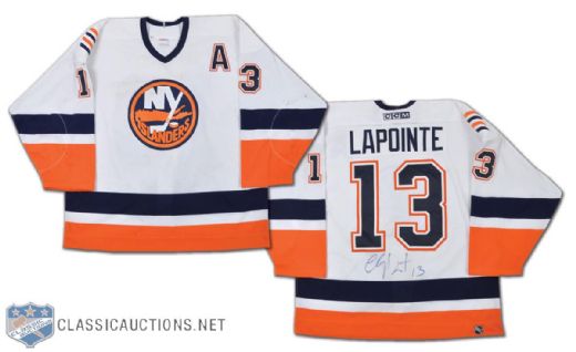 Claude Lapointes 2000-01 New York Islanders Signed Game-Worn Alternate Captains Jersey