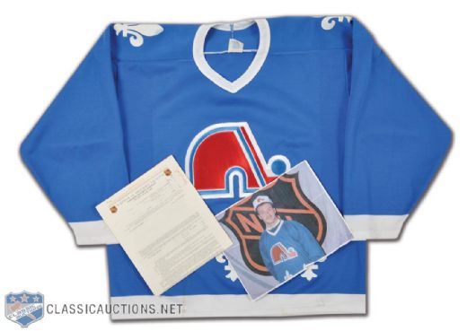 Claude Lapointes Quebec Nordiques Collection Including 1988 Draft Jersey & First NHL Contract