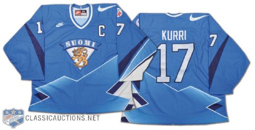 Jari Kurri Team Finland 1996 World Cup of Hockey Game-Issued Jersey