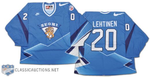 Jere Lehtinen Team Finland 1996 World Cup of Hockey Game-Issued Jersey