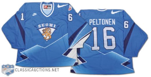 Ville Peltonen Team Finland 1996 World Cup of Hockey Game-Issued Jersey
