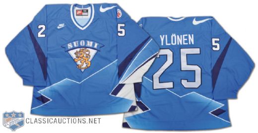 Yuha Ylonen Team Finland 1996 World Cup of Hockey Game-Issued Jersey
