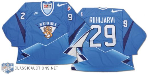 Juha Riihijarvi Team Finland 1996 World Cup of Hockey Game-Issued Jersey