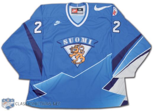 Christian Ruuttu Team Finland 1996 World Cup of Hockey Game-Issued Jersey