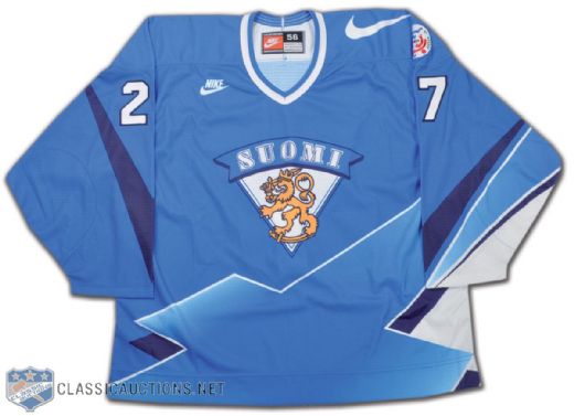 Teppo Numminen Team Finland 1996 World Cup of Hockey Game-Issued Jersey