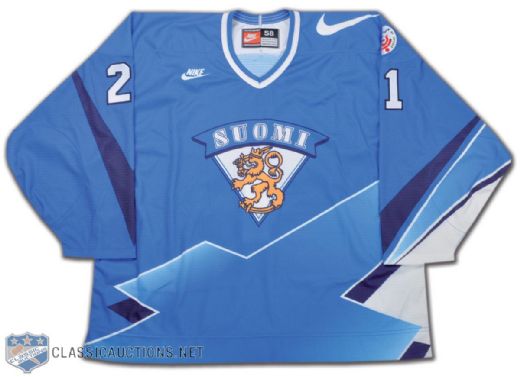 Jyrki Lumme Team Finland 1996 World Cup of Hockey Game-Issued Jersey