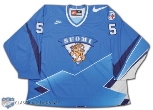 Kimmo Timonen Team Finland 1996 World Cup of Hockey Game-Issued Jersey