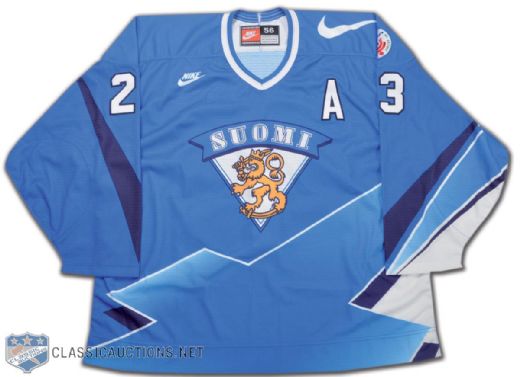 Hannu Virta Team Finland 1996 World Cup of Hockey Game-Issued Jersey