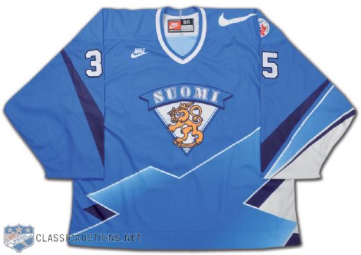 Jarmo Myllys Team Finland 1996 World Cup of Hockey Game-Issued Jersey