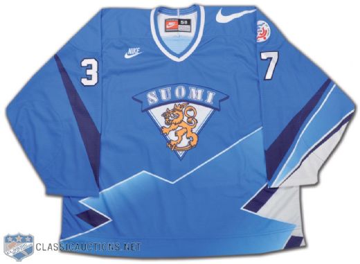 Kai Nurminen Team Finland 1996 World Cup of Hockey Game-Issued Jersey