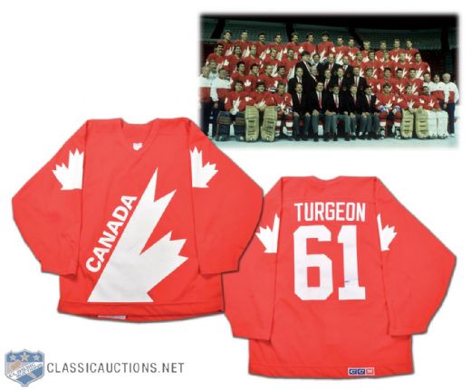 Sylvain Turgeon 1987 Canada Cup Pre-Tournament Game-Worn Team Canada Jersey