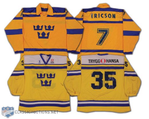 Team Sweden Game-Worn Jersey Collection of 2