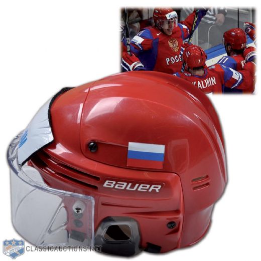 Evgeni Malkin 2010 World Championships Team Russia Game-Worn Helmet