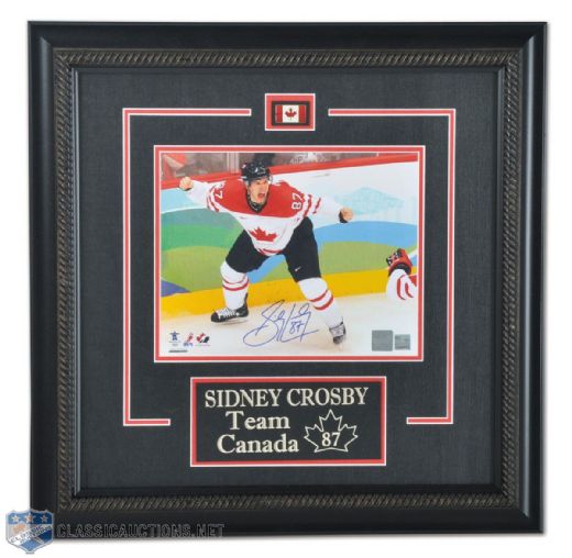 Sidney Crosby 2010 Winter Olympics "The Goal" Signed Framed Photo <br>(19 1/4" x 19 1/4")