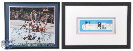 Team USA 1960 & 1980 Olympic Gold Medal Frame Collection of 4