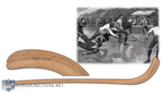 1880s "League Special" Ice Hockey Ice Polo Stick
