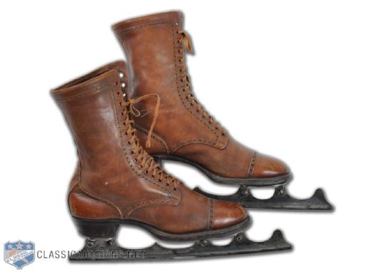 Fabulous Pair of Early 20th Century Ice Skates with Boots