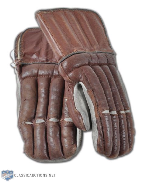 Vintage Pair of Leather Hockey Goalie Gloves