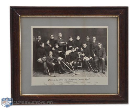 1907 Ottawa Primrose Framed Hockey Team Photo (22" x 26")