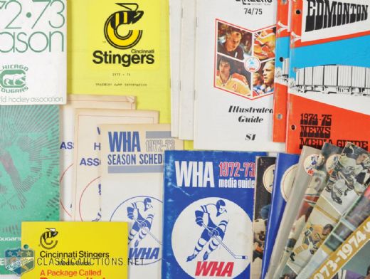 1970s WHA Media Guides, Schedules, Puzzles and More Collection of 35+