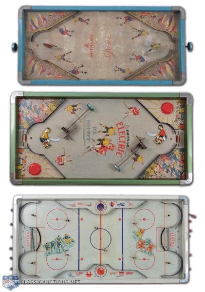 Early Gotham Tabletop Hockey Game Collection of 3