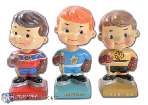 1962 NHL "High Skates" Bobbing Head Doll Collection of 3